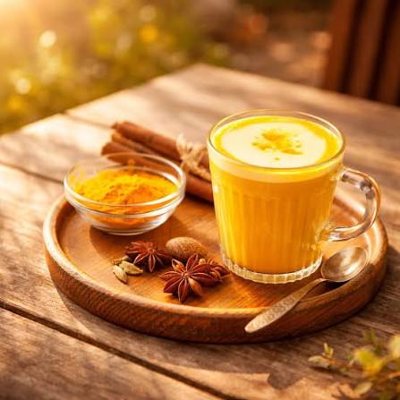 Golden turmeric powder and turmeric roots